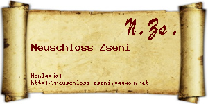 Neuschloss Zseni névjegykártya